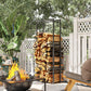 Estante para Leña Outsunny Metal Negro 65x25x150 cm