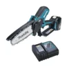 Motosierra inalámbrica Makita de 18 V y 15 cm con 1 batería de iones de litio de 5,0 Ah y cargador