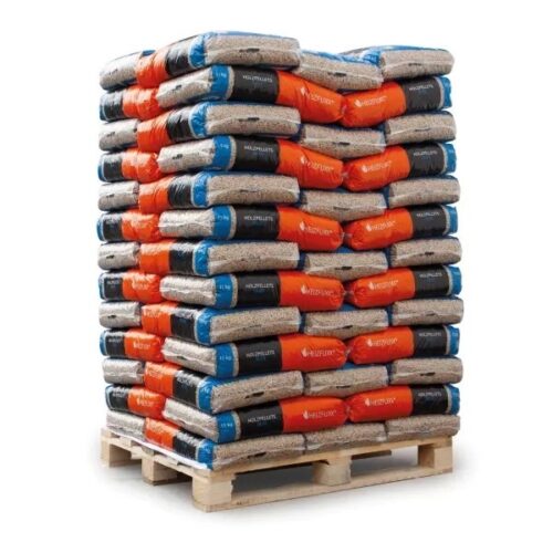 Pellets de madera azul ENplus A1, 15 kg x 65 sacos, palets de 975 kg