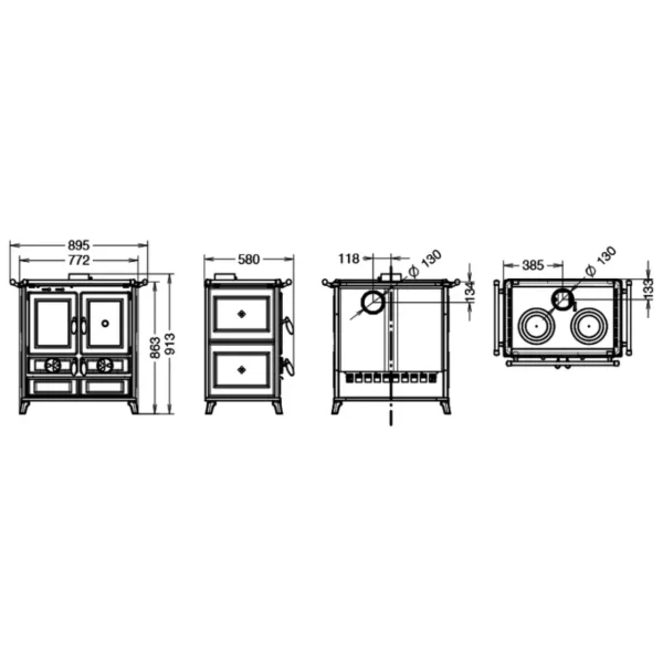 Estufa de leña cerámica Thermorossi Violetta EVO 8,2 kW