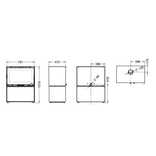 Estufa de leña Thermorossi FullMoon EVO de 10,6 kW: diseño de superficie completa, calificación de 5 estrellas
