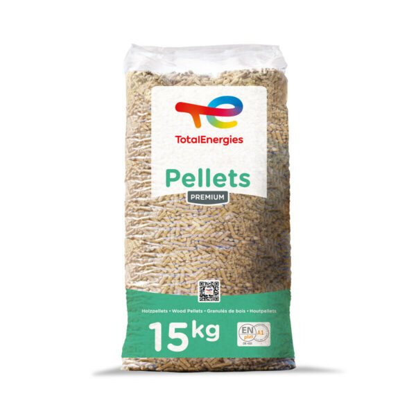 Pellets de madera premium de 6 mm, 15 kg x 65 bolsas, palé de 975 kg, ENplus A1